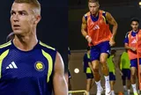 Ronaldo khoe body cuồn cuộn tuổi 41, đeo nhẫn cưới đến sân bóng, biểu cảm cực đáng yêu khi được đồng đội chúc phúc