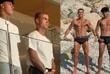 Ronaldo xuất hiện bảnh bao nhưng con trai mới chiếm "spotlight": 16 tuổi đã cao 1m85, màn cha con đọ cơ bắp cũng gây choáng