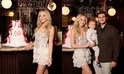 Tiffany Trump khoe ảnh sinh nhật tuổi 33 bên chồng con, chiếc váy bạc lấp lánh chiếm spotlight