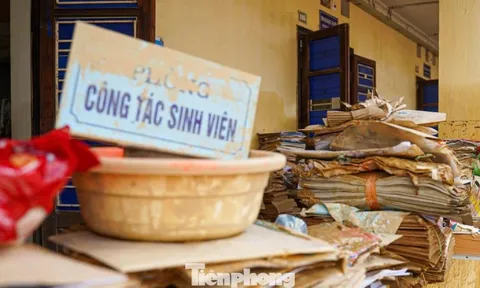 Thái Nguyên: Đại học Sư phạm tan hoang sau lũ, học bạ, con dấu trôi khắp nơi