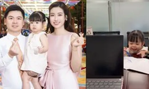 Dâu hào môn Đỗ Mỹ Linh miệt mài làm việc giáp Tết, ái nữ Chủ tịch Hà Nội FC làm "thư kí" cực yêu