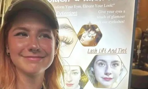 Khách Tây bất ngờ thành gương mặt đại diện cho tiệm nối mi ở Hà Nội