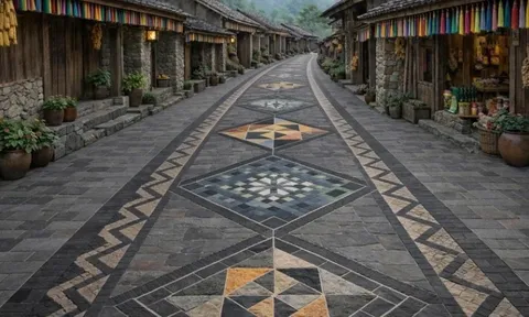 Lô Lô Chải lát đá đường nội thôn