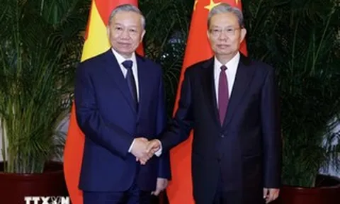 Tổng Bí thư, Chủ tịch nước Tô Lâm hội kiến Ủy viên trưởng Nhân đại toàn quốc Trung Quốc