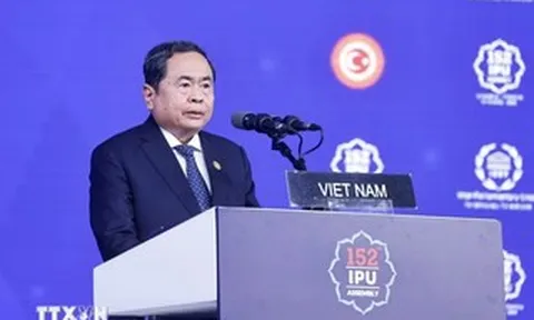 Chủ tịch Quốc hội Trần Thanh Mẫn phát biểu tại Đại hội đồng Liên minh Nghị viện Thế giới