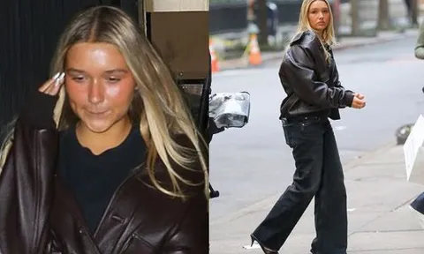 Tiểu thư Harper nhà Beckham thất thần mỏi mệt, xuống sắc thấy rõ khi để mặt mộc, bước ra từ xế hộp sang chảnh