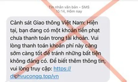 Tất cả người dân khi nhận được tin nhắn "phạt nguội" dạng này, cần xóa ngay lập tức
