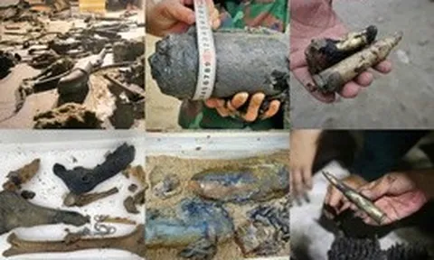 Có gì bên trong khối thép khổng lồ nghi xe tăng vừa trục vớt ở bờ biển Gia Lai?