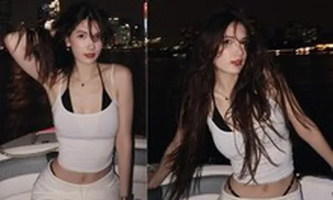 Em gái người mẫu của thủ môn Lâm Tây khoe visual mỹ nhân trên du thuyền, body "nét căng", vòng eo "con kiến"