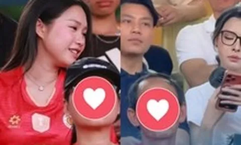 Doãn Hải My đọ sắc cùng Trần Bích Hạnh - vợ Văn Thanh trên khán đài Hàng Đẫy: Nhan sắc "một chín một mười"!