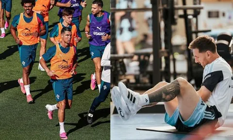 Ronaldo tuổi 41 vẫn bảnh bao, dẫn đầu dàn sao Bồ Đào Nha tập buổi đầu tiên tại World Cup 2026
