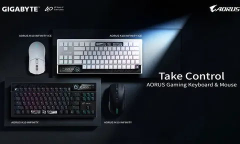GIGABYTE ra mắt thế hệ gaming gearmới với bàn phím AORUS K10 INFINITY và chuột M10 INFINITY tại COMPUTEX 2026