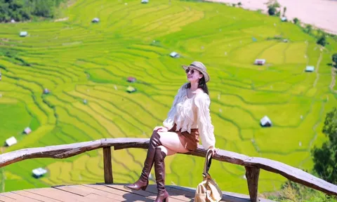 Mùa lúa chín gây 'sốt' ở Măng Đen nhìn từ trên cao