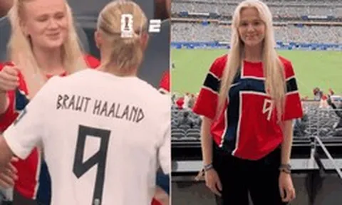 Chị gái y tá của Ering Haaland gây sốt vì visual quá giống em trai trên khán đài World Cup