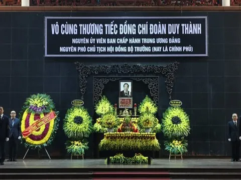 Lễ tang cấp Nhà nước nguyên Phó Chủ tịch Hội đồng Bộ trưởng Đoàn Duy Thành