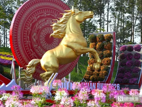 Cận cảnh linh vật ngựa vàng độc đáo ở Nghệ An