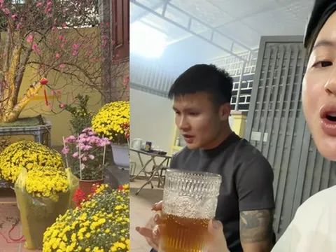 Không khí Tết rộn ràng nhà Quang Hải: Chu Thanh Huyền "xả vai sang chảnh" cùng chồng đun bánh chưng nướng thịt cực chill