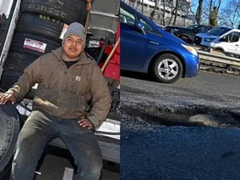 Thợ sửa xe 23 tuổi 'hốt bạc' mỗi đêm nhờ ổ gà khủng trên đường phố