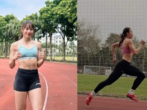 "Nghẹt thở" với tốc độ chạy như bay của mỹ nữ điền kinh Mỹ Tiên, cơ bụng 6 múi như tạc tượng "hút" 2,8 triệu view