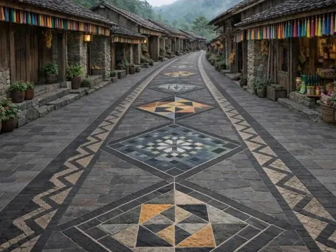 Lô Lô Chải lát đá đường nội thôn