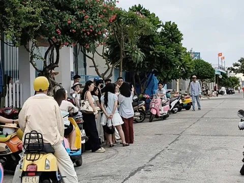 Xếp hàng check-in 'cây cô đơn' trên đảo Phú Quý