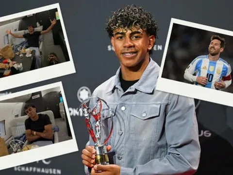 "Thần đồng" Lamine Yamal gây sốt khi ăn gà rán trên chuyên cơ riêng hậu giành "Oscar thể thao", tuyên bố Messi vĩ đại nhất