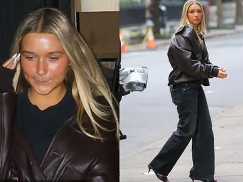 Tiểu thư Harper nhà Beckham thất thần mỏi mệt, xuống sắc thấy rõ khi để mặt mộc, bước ra từ xế hộp sang chảnh