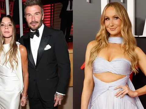 Victoria bị nữ MC nóng bỏng "cà khịa" ngay trên sân khấu, David Beckham treo ngay biểu cảm sượng trân
