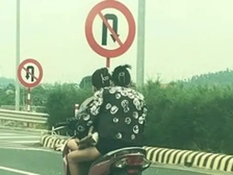 Hai cô gái đầu trần phi xe máy ‘bạt mạng’ trên cao tốc Hạ Long - Hải Phòng