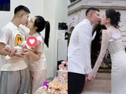 Quang Vinh khoe ảnh đầy tháng con với Mỹ Linh