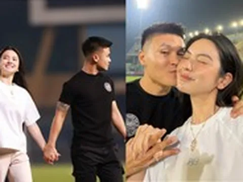 Quang Hải nắm tay, hôn vợ cực tình sau trận CAHN thắng Nam Định ở V.League