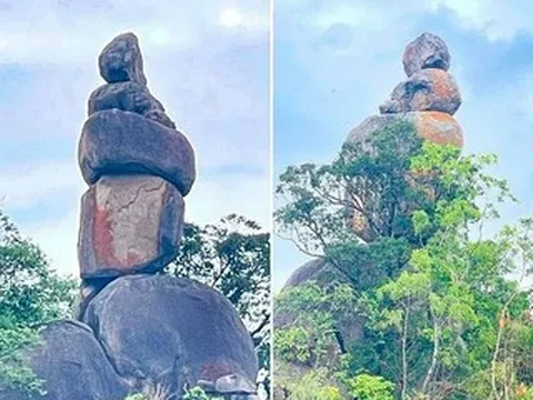 Bí ẩn chồng đá cao 30m giống hình tượng Phật ở Gia Lai