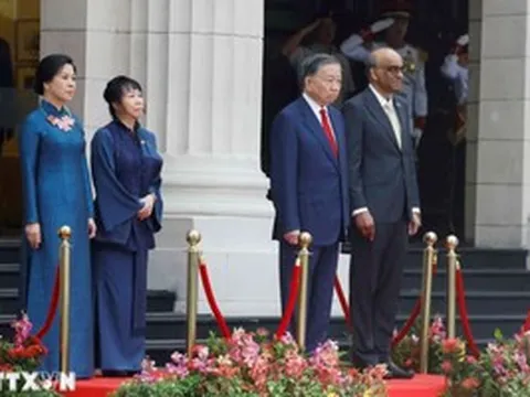 Lễ đón Tổng Bí thư, Chủ tịch nước Tô Lâm và Phu nhân thăm cấp Nhà nước Singapore