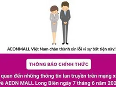 Aeon Mall xin lỗi