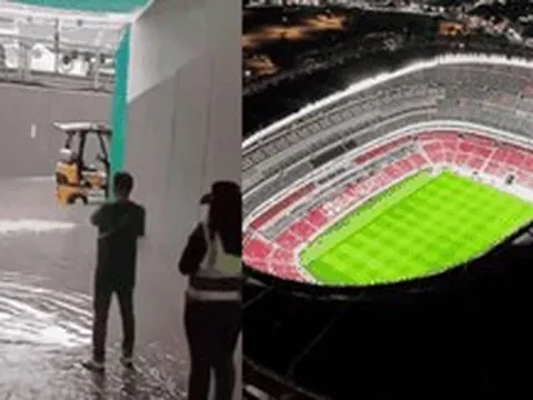 Xôn xao hình ảnh SVĐ huyền thoại Estadio Azteca xuất hiện tình trạng ngập nước chỉ 48 giờ trước lễ khai mạc World Cup 2026