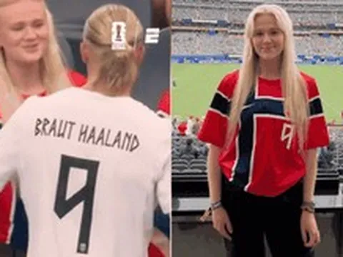 Chị gái y tá của Ering Haaland gây sốt vì visual quá giống em trai trên khán đài World Cup