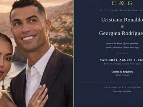 Xôn xao thiệp cưới của Ronaldo và Georgina