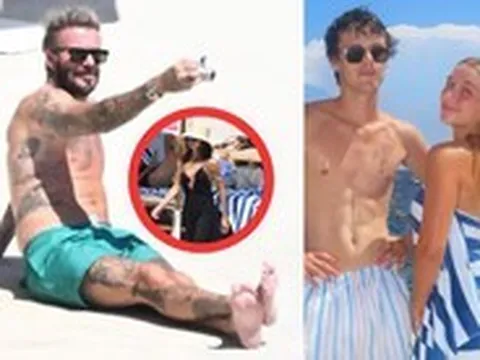 David Beckham khoe body 8 múi, hoá "chồng quốc dân" chụp ảnh cho vợ Victoria, vóc dáng phổng phao của tiểu thư Harper chiếm spotlight