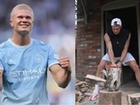 Thú vui độc lạ của thánh meme Haaland: Không đá bóng là đi thư giãn bằng việc bổ củi